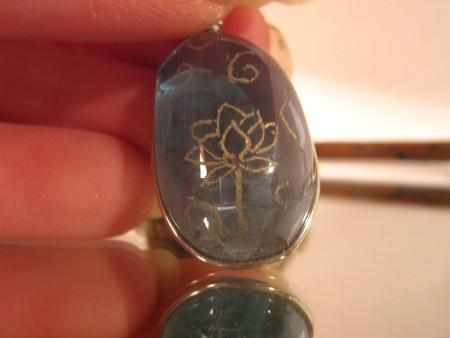 Golden Lotus in Blue $12.00 Free Shipping!